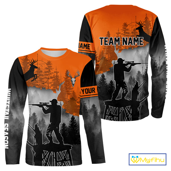 Beautiful Deer Hunting Burnt Orange Hoodie, Longsleeve Shirt, Perfect Hunting Gifts NBT09