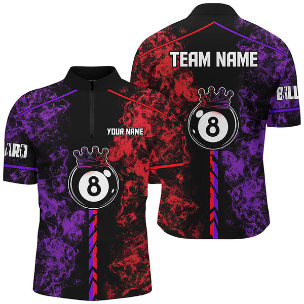 Personalized Color Smoke 8 Ball Billiards Shirts For Men Custom 8 Ball Pool Team Shirts VHM1180