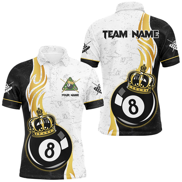 Personalized 8 Ball Pool Crown Billiard Shirts For Men Custom Pool Jerseys Billiard Team Shirts TDM2940