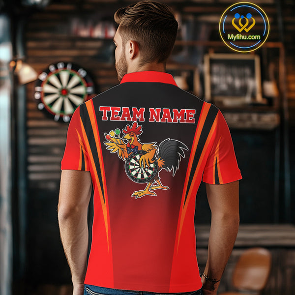 Funny Rooster Darts Shirt With Pocket Option For Men Custom Darts Jersey TDM5151
