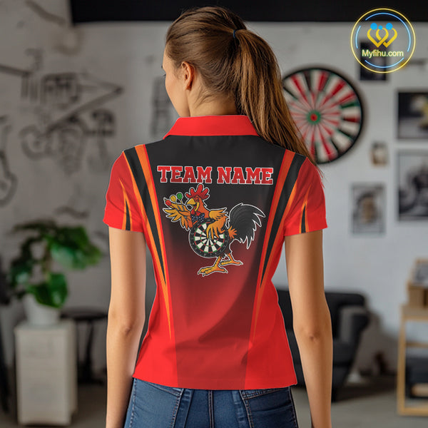 Funny Rooster Darts Shirt With Pocket Option For Women Custom Darts Jersey TDM5151