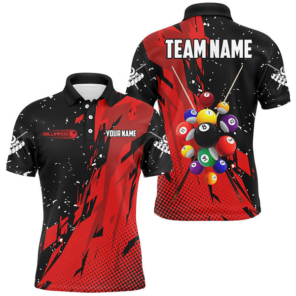Custom Multi-Color Grunge Billiard Balls Shirts For Men, Team League Billiard Jersey Attire TDM1595