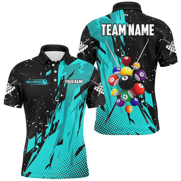 Custom Multi-Color Grunge Billiard Balls Shirts For Men, Team League Billiard Jersey Attire TDM1595
