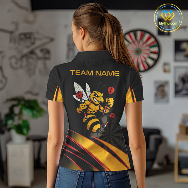 Funny Bee Custom Dart Shirts With Pocket Option For Women, Darts Team Jersey TDM3879