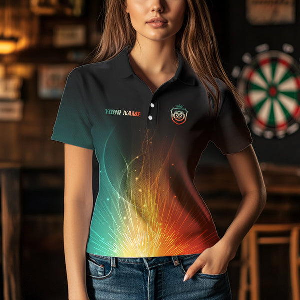 Custom Rainbow Aim Love Dart Shirt With Pocket Option For Women, Dart Jersey TDM3713