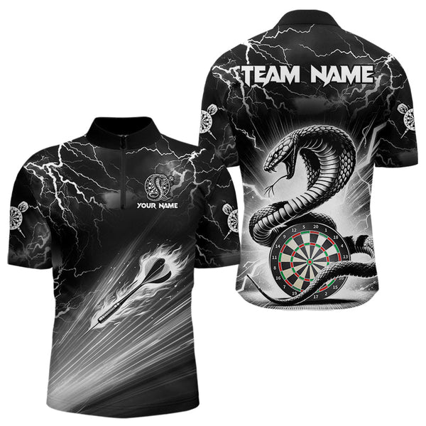 White And Black 3D Thunder Lightning Custom Cobra Snake Men Dart Shirt Jersey Best Dart Team Shirt TDM3721