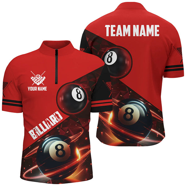 Red 8 Ball Pool Billiard Jersey For Men Custom Billiard Pool Shirts Team League Billiard Uniform TDM1812