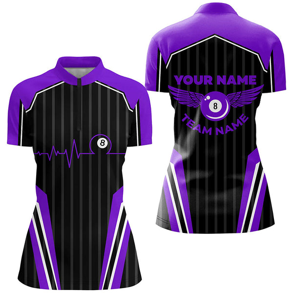 Multicolor Billiard Jerseys Custom Women Quarter-Zip Shirts, Billiard Tournament Team Shirts TDM2498