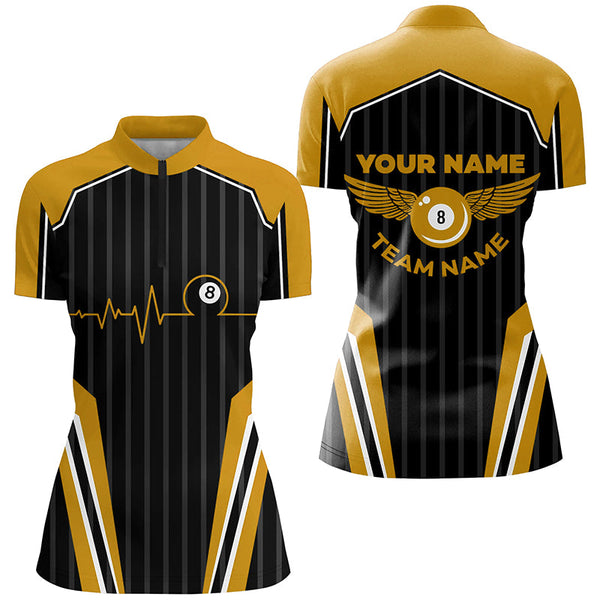 Multicolor Billiard Jerseys Custom Women Quarter-Zip Shirts, Billiard Tournament Team Shirts TDM2498