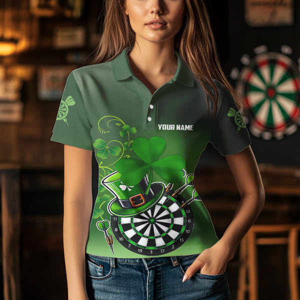 Green Luckiest Shamrock 3D Dartboard Women Dart Shirts Custom St Patrick Day Dart Shirts Team Jerseys TDM3570