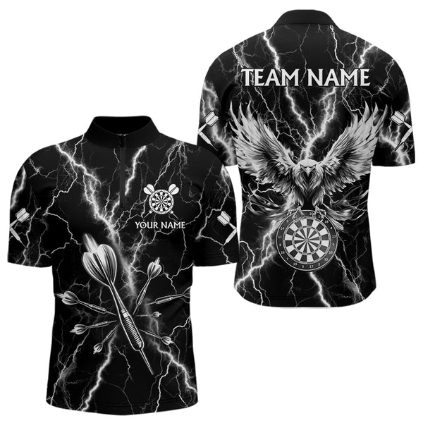 Personalized Black White Darts Arrow Thunder Lightning Dart Shirt For Men Custom Eagle Dart Jerseys TDM3730