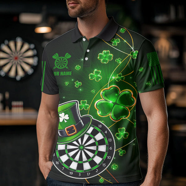 Green Glowing Shamrock Luckiest Dart Shirts For Women Custom St Patrick Day Dart Jerseys Outfit TDM3592
