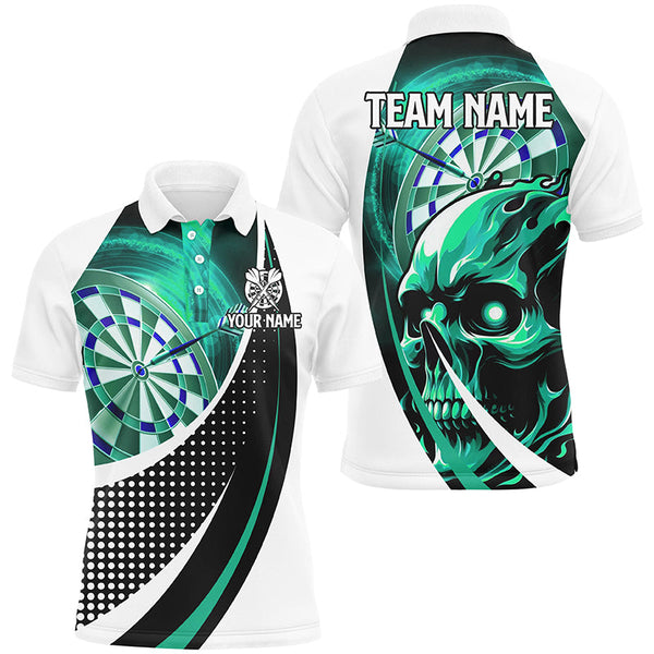 Personalized Turquoise Dartboard 3D Printed Skull Darts Shirts For Men Team League Darts Jerseys TDM2263