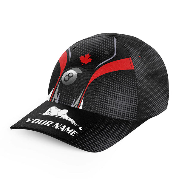 8 Ball Billiard Canadian Flag Personalized Billiard Top Hats, Best Custom Patriotic Billiard Gifts Caps TDM0404