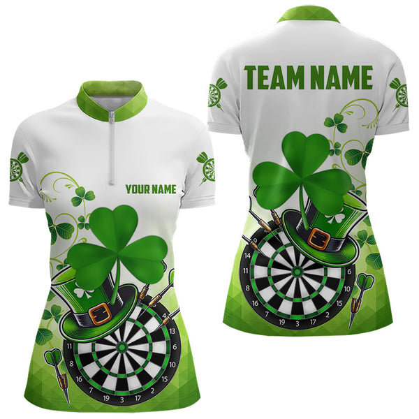 Green Luckiest Shamrock 3D Dartboard Women Dart Shirts Custom St Patrick Day Dart Shirts Team Jerseys TDM3625