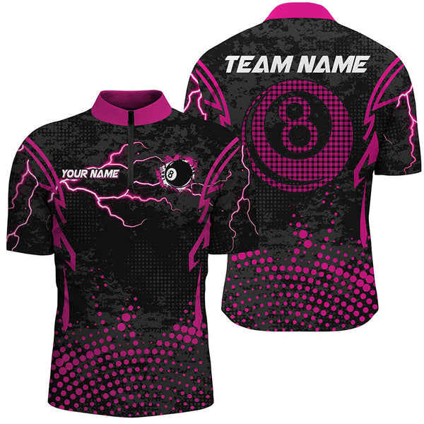 Personalized Pink 8 Ball Point Billiard Men Jerseys Shirts Best Custom Billiards Apparel Clothing TDM1911