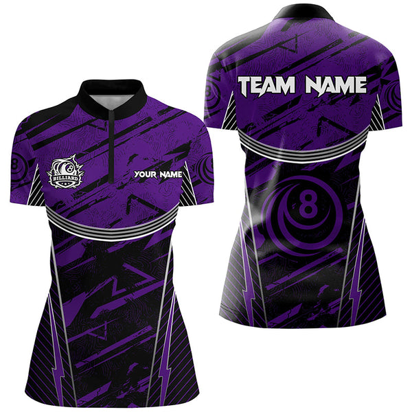 Personalized Purple Grunge Billiard Shirts For Women Custom Billiards Ball 8 Jerseys Team Shirts TDM1929
