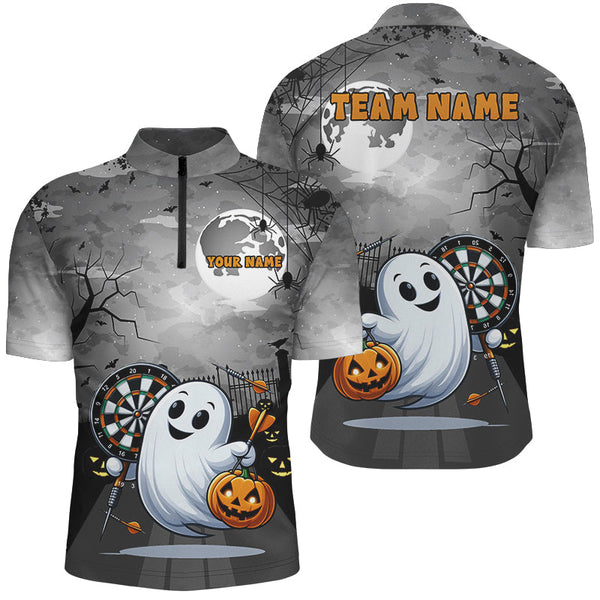 Funny Ghostly Halloween Darts Shirt For Men Custom Halloween Gifts For Darts Lover TDM2628