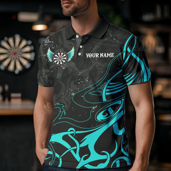 Turquoise Arrow Wings Custom Dart Shirt For Men, Dart Jerseys Pocket Option TDM3668