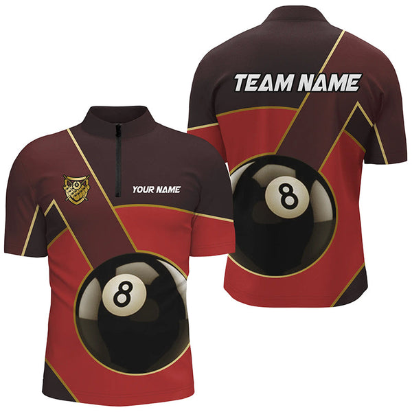 Best Custom 8 Ball Pool Billiard Jerseys For Men, Personalized Billiard Tournament Team Shirts |Red TDM2441