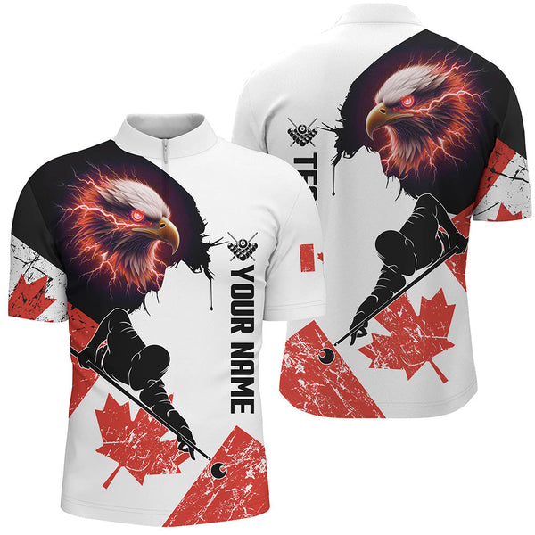 Personalized Eagle Canada Flag Billiard Player Shirts For Men Custom Patriotic Billiard Jerseys TDM1965