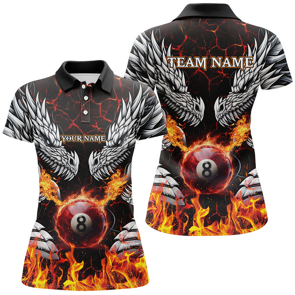 Personalized Dragons Fire Flame 8 Ball Pool Men Billiard Shirts Team League Billiard Jerseys TDM3230
