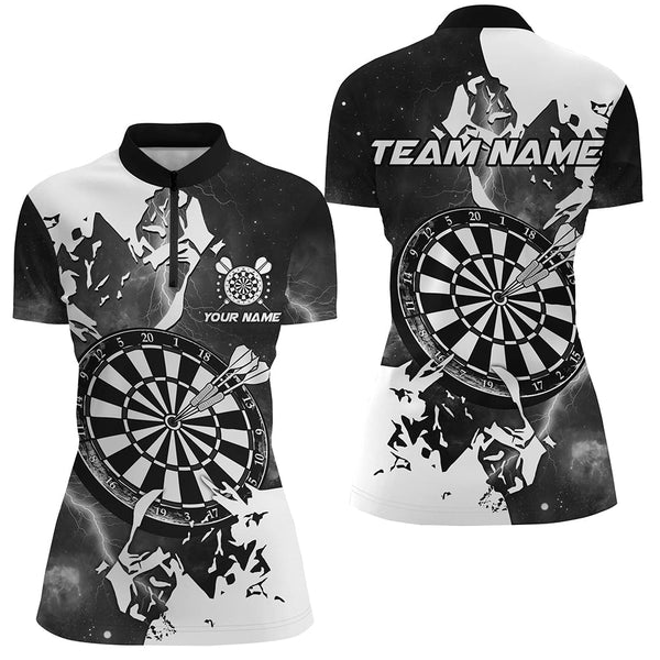 Lightning Grunge Dartboard Custom 3D Printed Darts Shirts For Women, Darts Team Jerseys |Black TDM2258
