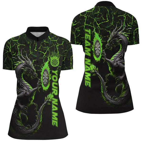 Personalized Green Big Dragon 3D Printed Darts Shirts For Women Custom Team League Darts Jerseys TDM1842
