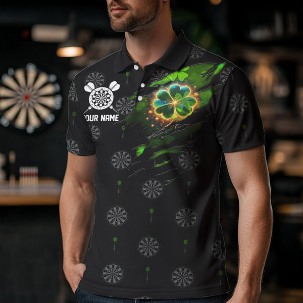 Irish American Flag Saint Patrick Day Dart Shirts For Men Custom Luckiest Shamrock Dart Jerseys TDM3606