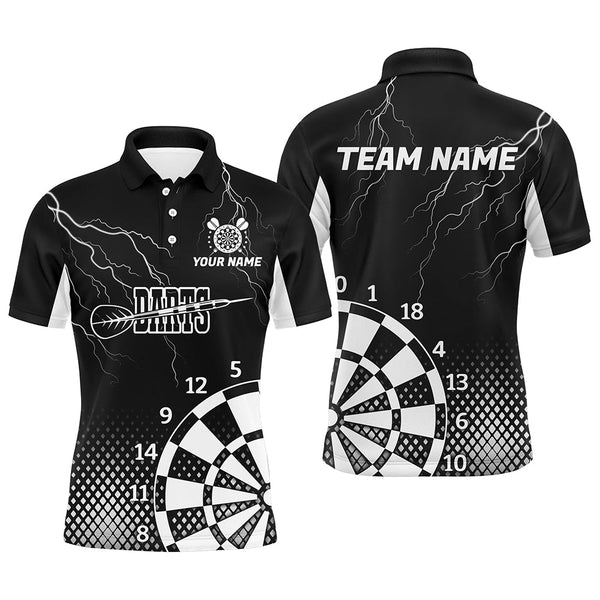 Personalized Black White Lightning Darts Shirts For Men Best Custom Cool Darts Team Jerseys TDM2281