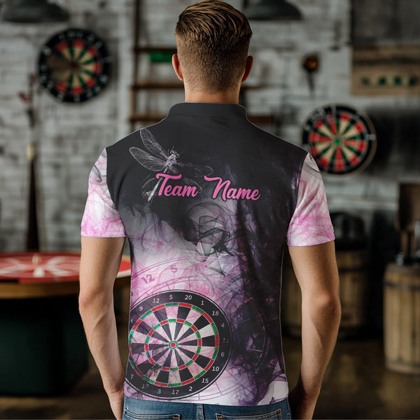 Pink Black Smoke Dart Shirt With Pocket Option For Men Custom Dart Jerseys TDM3622