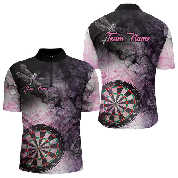 Pink Black Smoke Dart Shirt With Pocket Option For Men Custom Dart Jerseys TDM3622