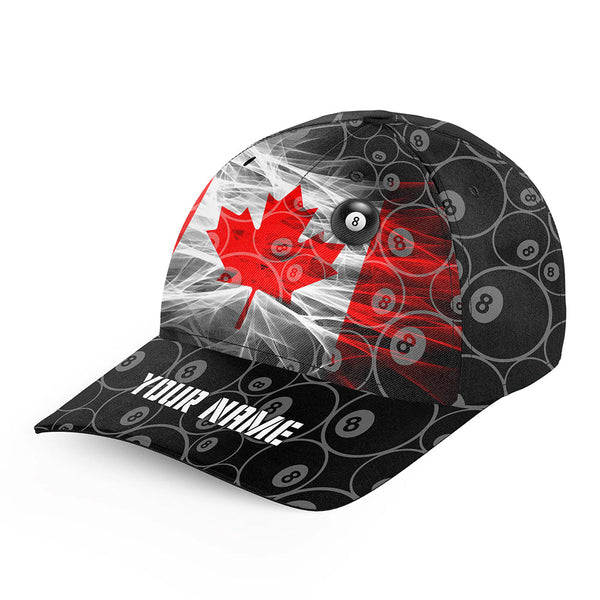 Personalized Canadian Flag Billiard Hats For Men Women, Best Custom Canada Billiard Caps For Patriotic Player TDM0662