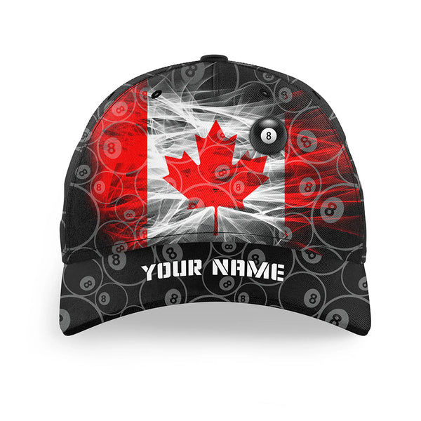 Personalized Canadian Flag Billiard Hats For Men Women, Best Custom Canada Billiard Caps For Patriotic Player TDM0662