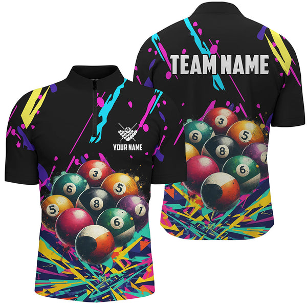 Personalized Colorful Billiard Balls 3D Printed Shirts For Men Custom Unique Billiard Apparel TDM1581