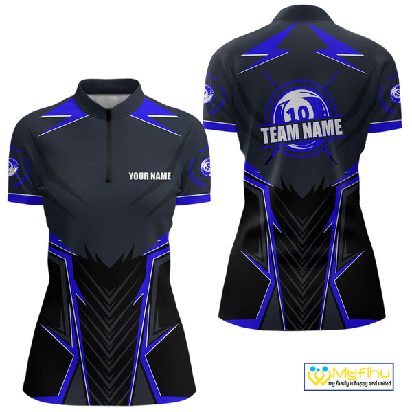 10 Ball Billiard Jerseys For Women Custom Polo & Quarter-Zip Billiard Team Shirt, 10 Ball Pool Shirt TDM3831