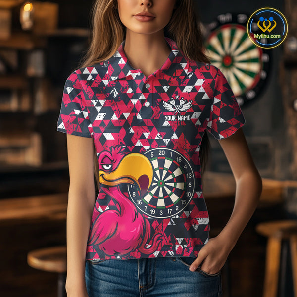 Funny Geometric Grunge Flamingo Dart Shirts For Women Custom Darts Jerseys Outfits, Darts Gifts TDM3963