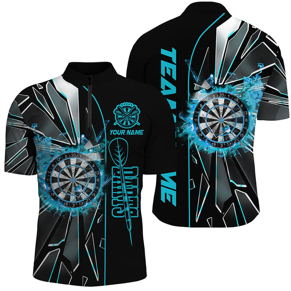 Personalized Turquoise Break Glass 3D Darts Shirts For Men Custom Dart League Shirts Darts Jerseys TDM1998