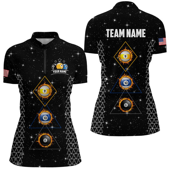 Custom Galaxy Billiard 8 Ball 9 & Ball 10 Ball Shirts For Women, Unique Team Jersey Billiard Shirts TDM2256