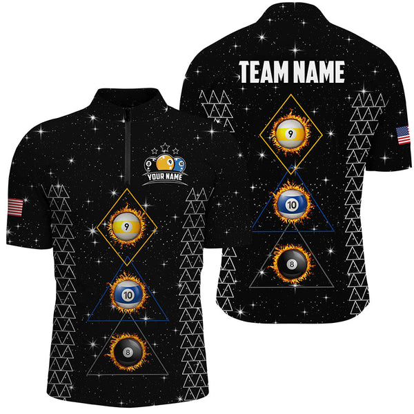 Custom Galaxy Billiard 8 Ball 9 & Ball 10 Ball Shirts For Men, Unique Team Jersey Billiard Shirts TDM2256
