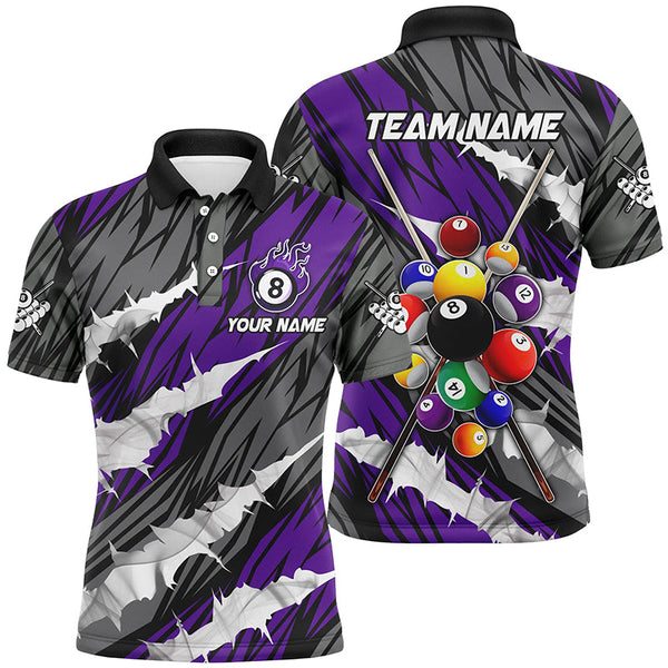 Personalized Multicolor Billiard Balls 3D Billiard Polo Shirts Custom Unique Billiard Uniform TDM1632