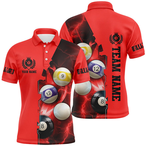 Custom Multicolor Billiard Balls Thunder Lightning Billiard Shirts For Player, Best Billiard Jerseys TDM1671