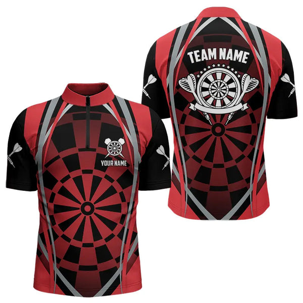 Personalized Black And Red Dartboard Pattern Dart Shirts For Men Custom Dart Jerseys Team Uniform TDM3651