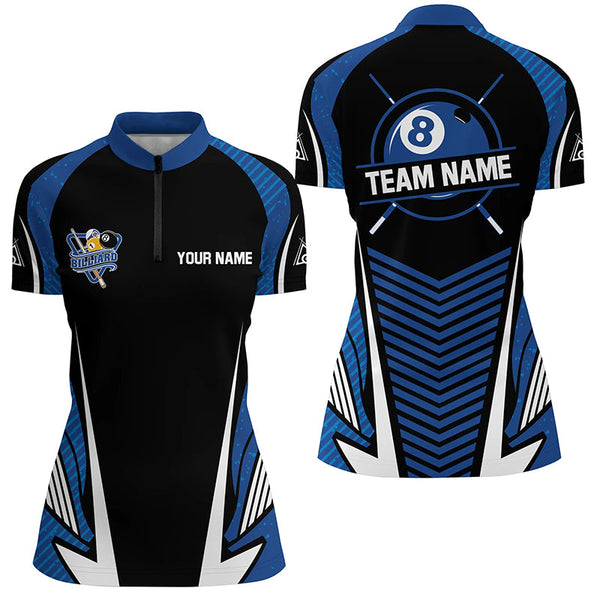 Personalized Blue Billiard Jerseys For Women Custom Billiard Team Shirts Tournament Pool Jerseys TDM2621