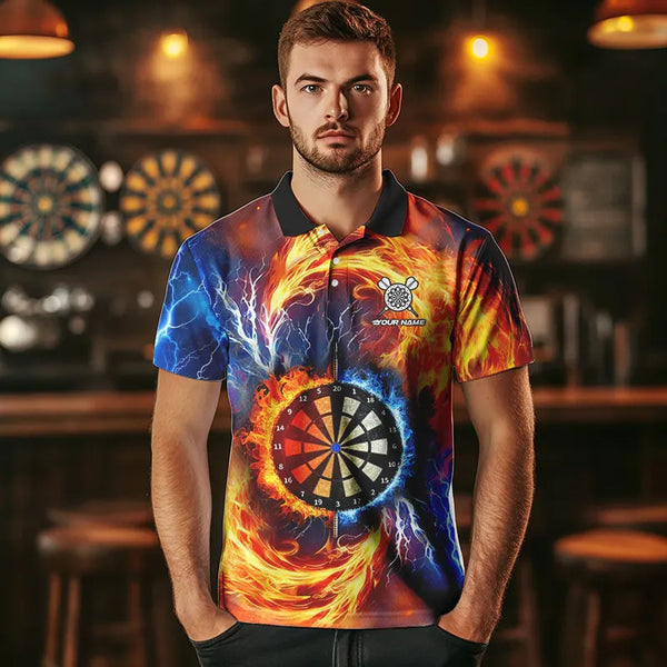 Personalized Water Fire Dart Shirt With Pocket Option For Men, Darts Jersey TDM3510