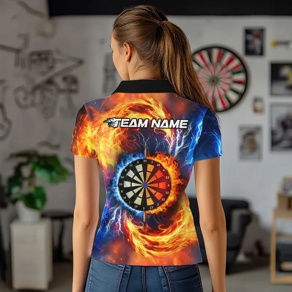 Personalized Water Fire Dart Shirt With Pocket Option For Women, Darts Jersey TDM3510