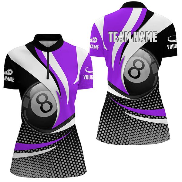 Personalized 8 Ball Billiard Purple Version 3D Shirts For Women Best Custom Gifts For Pooler TDM1542