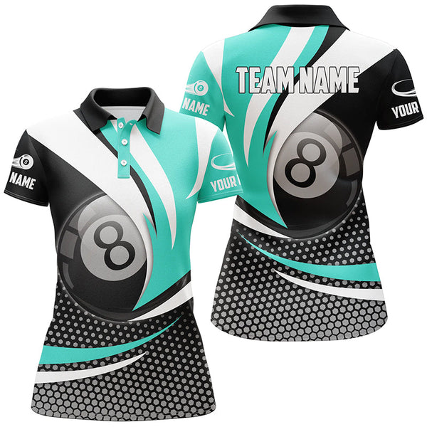 Personalized 8 Ball Billiard Turquoise Version 3D Shirts For Women Best Custom Gifts For Pooler TDM1543