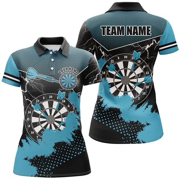 Personalized Blue Grunge Lightning Dart Shirts For Women Custom Dart Jerseys Team Uniform TDM2881