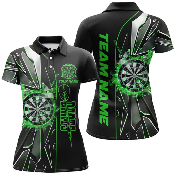 Personalized Green Break Glass 3D Darts Shirts For Women Custom Dart League Shirts Best Darts Jersey TDM2151